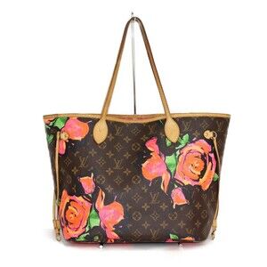 LOUIS VUITTON Neverfull Monogram Rose Flowers handbag tote bag Pink rare